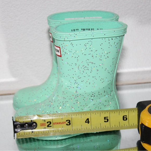 Hunter Kids Sparkle Glitter Rain Boots - Mint UK 4 Toddler - Picture 7 of 7